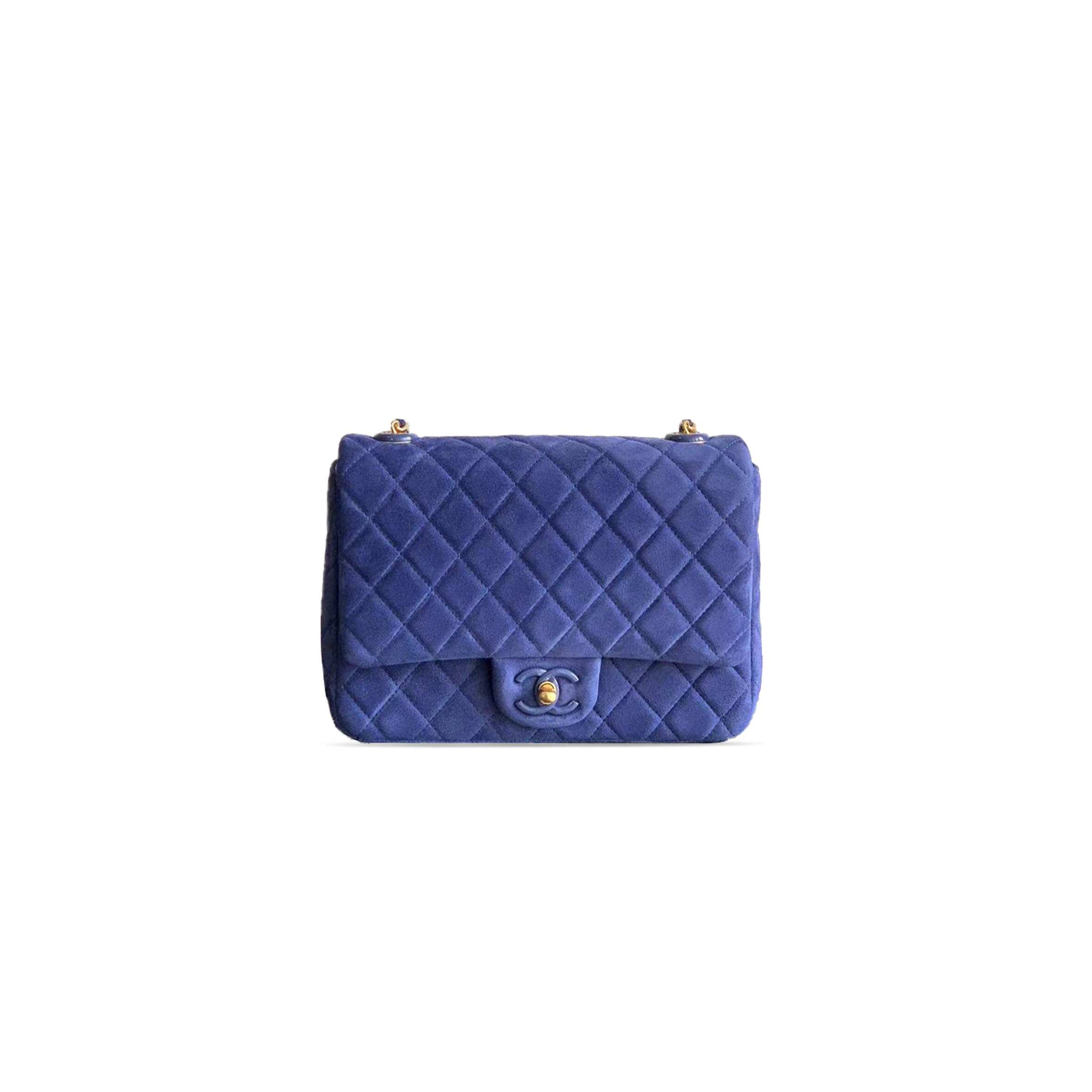 Ch**el flap bag suede calfskin, lambskin & gold-tone metal as5987 (26*18*7cm)